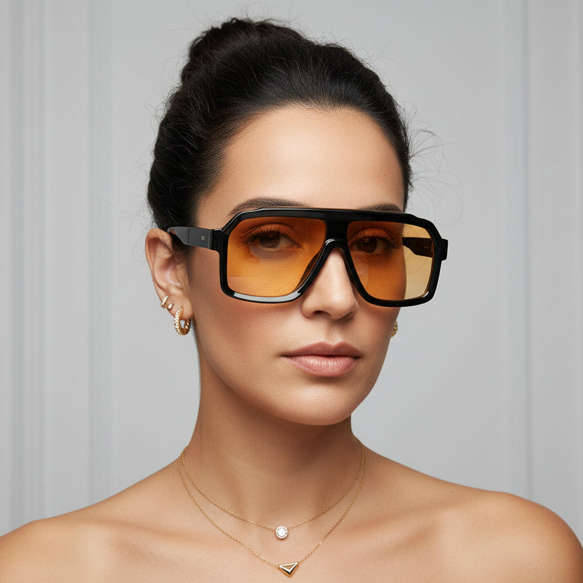 Gafas Sol Lente Amarillo Marco Negro