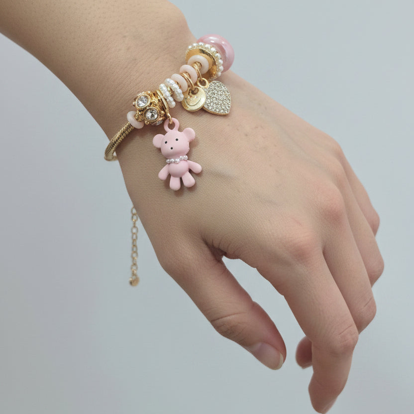Pulsera Oso Corazón Aleación