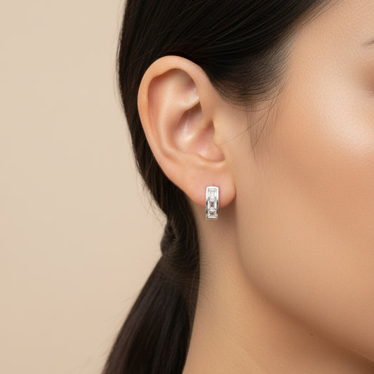 Aretes Circón Cuadrado Cobre