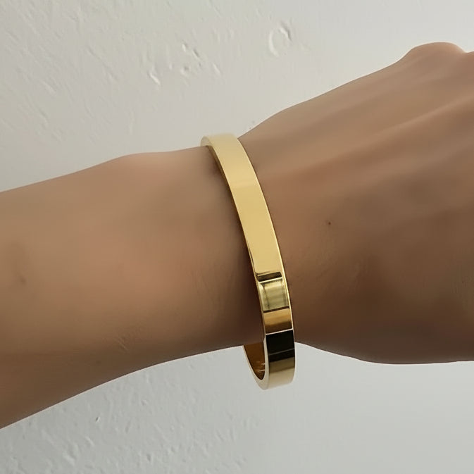 Pulsera Rígida Dorada Acero Inoxidable