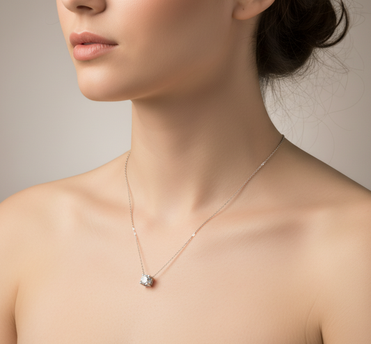 Collar Diamante Artificial Moissanita Plata 925