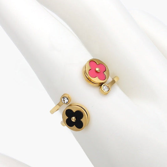 Anillo Trébol Acero Inoxidable