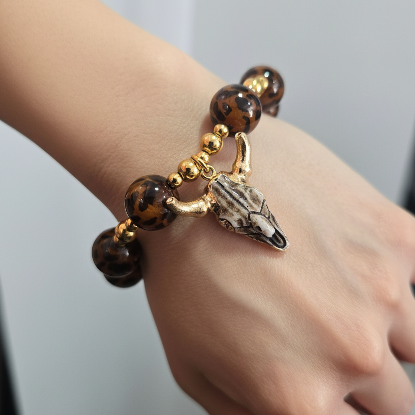 Pulsera Cabeza Ajustable Vidrio Acero
