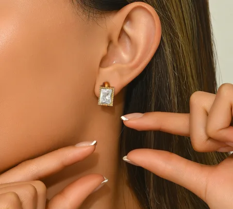 Aretes Rectángulo Acero Inoxidable