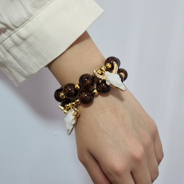 Pulsera Cabeza Ajustable Vidrio Acero