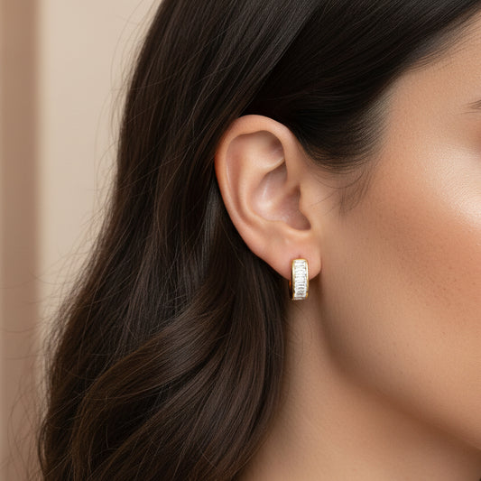 Aretes Zirconia Acero Inoxidable