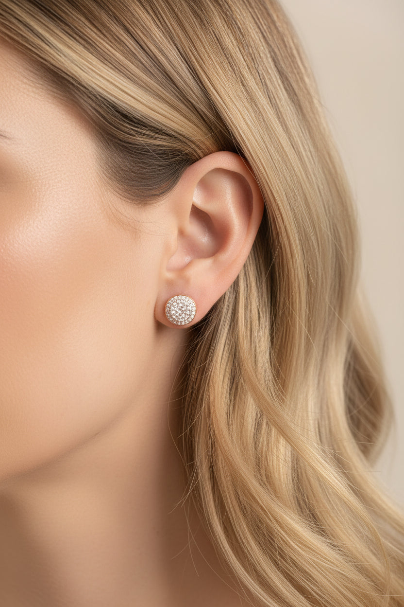 Aretes Zirconias Cobre