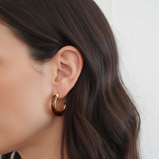 Aretes Café Acero Inoxidable