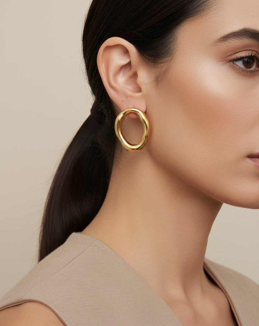 Aretes Ovalo Acero Inoxidable