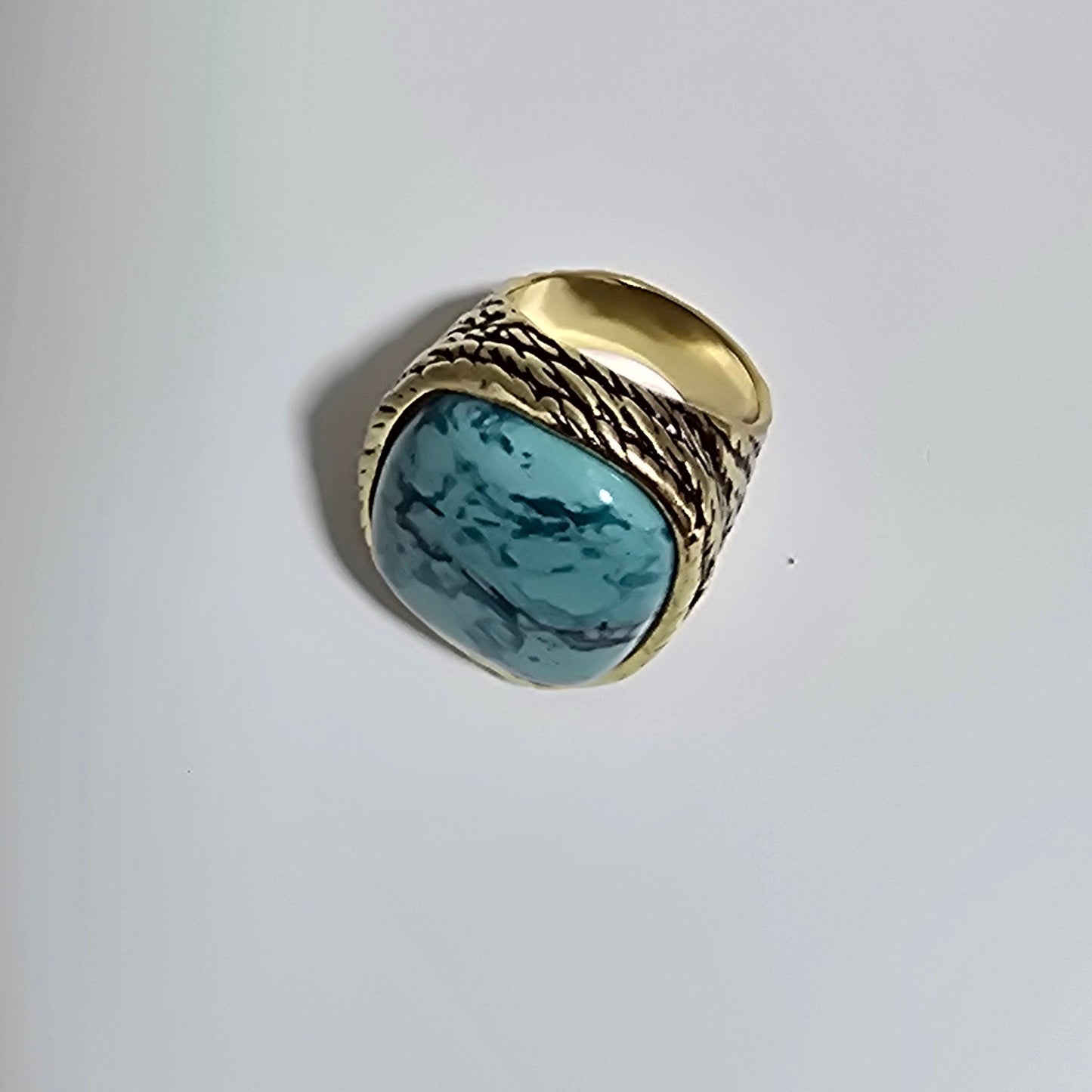 Anillo Grande Turquesa Aleación