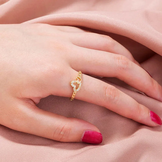Anillo Corazones Dorado