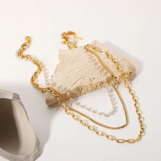 Collar Triple Perlas