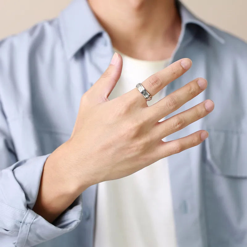 Anillo Letras Plateado