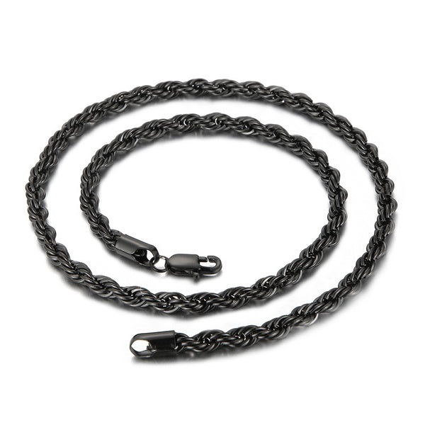 Cadena Dorada Negra Acero Inoxidable
