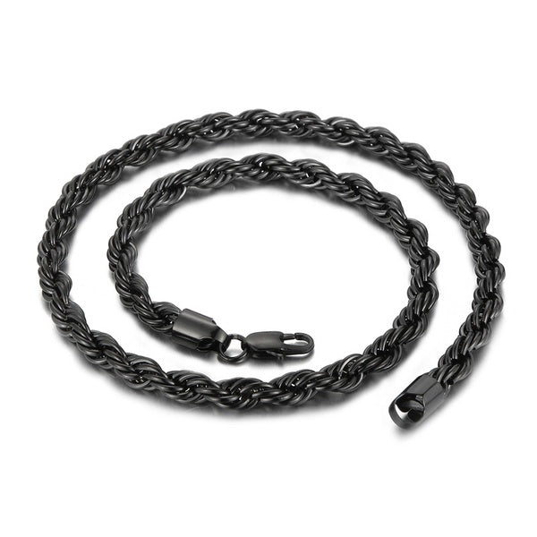 Cadena Dorada Negra Acero Inoxidable