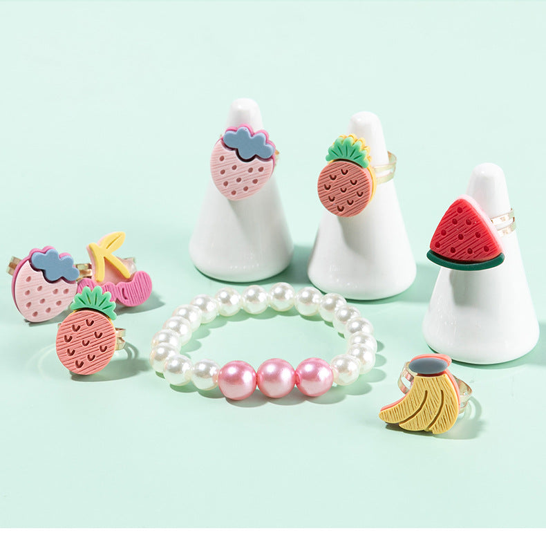 Pulsera y Anillos Frutas