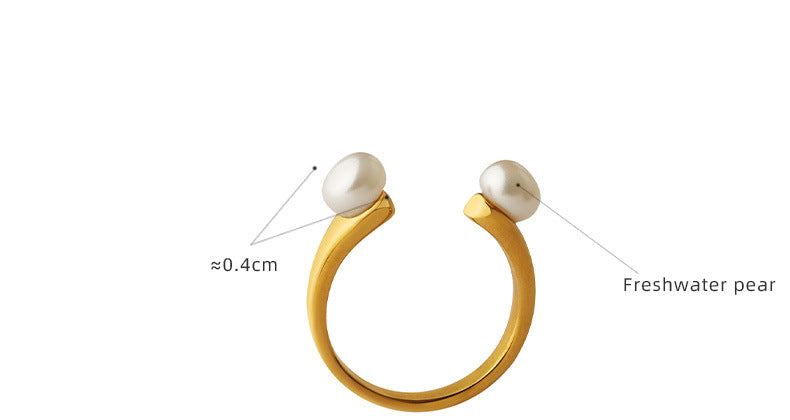 Anillo Perla Acero Titanio